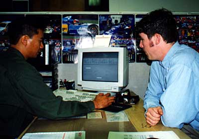 Stan and Beau working with Eibach software