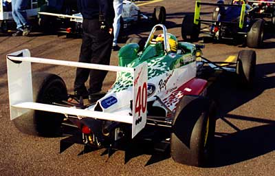 Rear view of Rolando's car